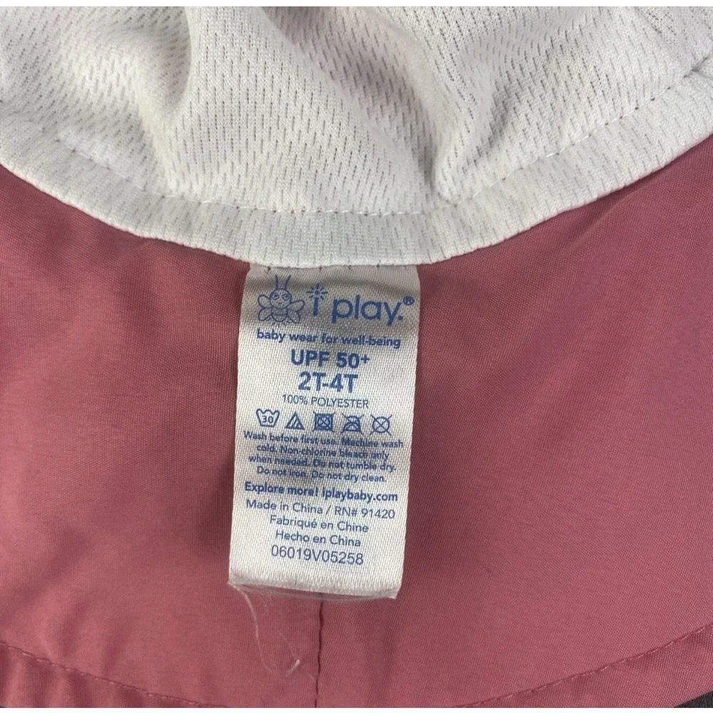 i‎ play. Sun Hat Kids 2T-4T Pink UPF 50+ Wide Brim Beach Hat Girls